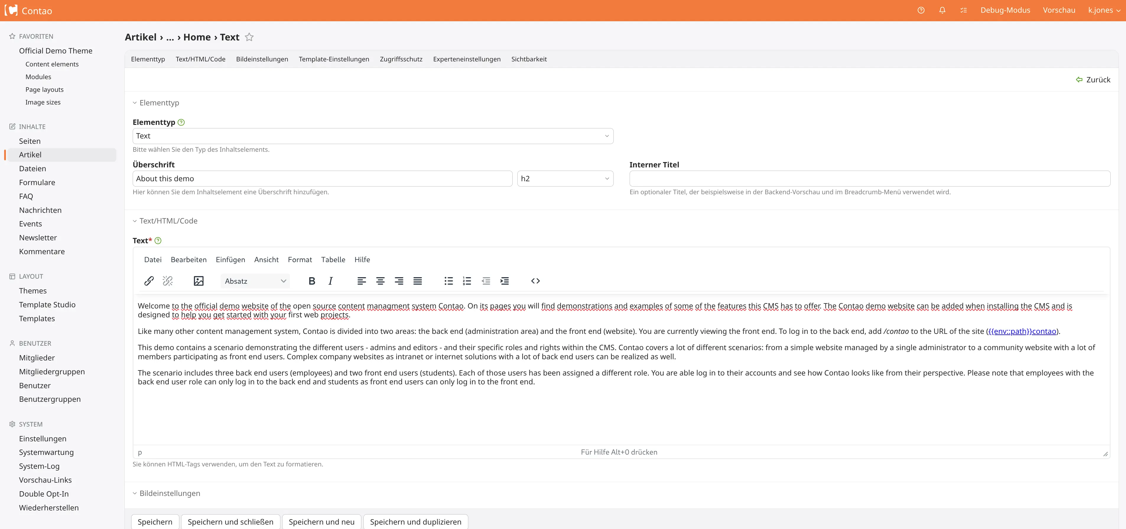 Contao Editor